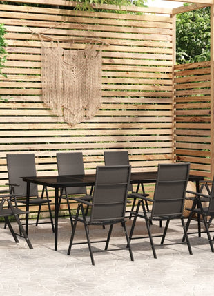 5-Delige Tuinset Poly Rattan Zwart