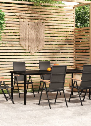 7-Delige Tuinset Poly Rattan Zwart En Bruin