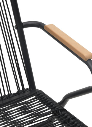 5-Delige Tuinset Pvc-Rattan Zwart