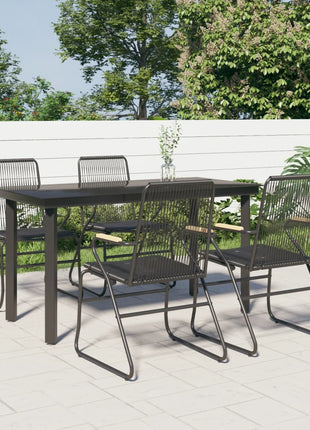 5-Delige Tuinset Pvc-Rattan Zwart