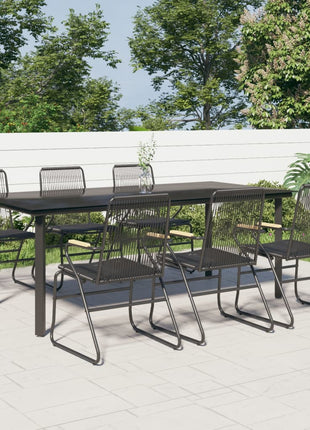 5-Delige Tuinset Pvc-Rattan Zwart