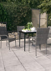 4 / 80 cm tafellengte / Grijs en zwart