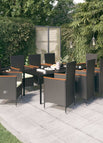 8 / 200 cm tafellengte / Zwart en bruin