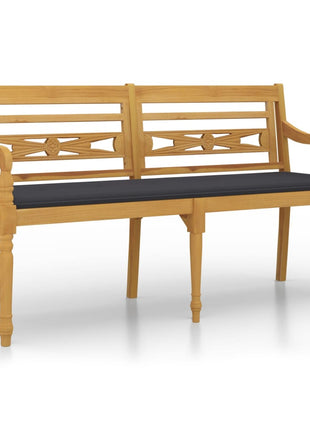 Bankje Batavia Met Kleurig Kussen Teakhout Antraciet