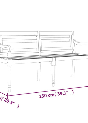 Bankje Batavia Met Kleurig Kussen Teakhout Antraciet