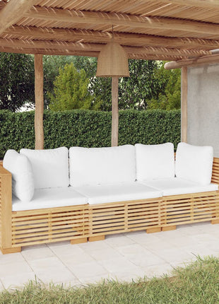 Loungeset Met Kussens Massief Teakhout