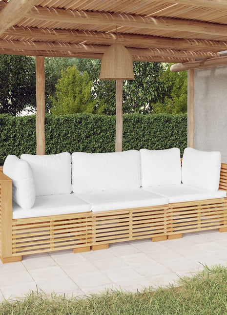 Loungeset Met Kussens Massief Teakhout