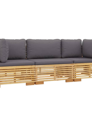 Loungeset Met Kussens Massief Teakhout