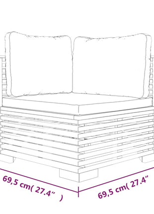 Loungeset Met Kussens Massief Teakhout