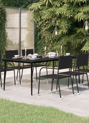 Tuintafel Staal En Glas Zwart