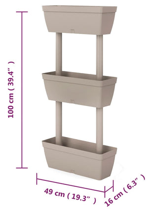 Plantenbakken 6 st 100 cm taupe