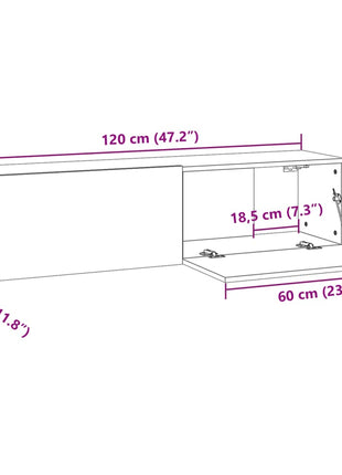 Tv-Wandmeubel 120X30X30 Cm Bewerkt Hout Eiken