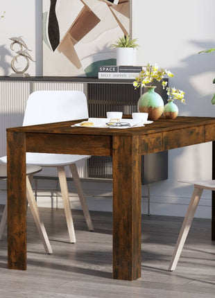 Eettafel 140x74,5x76 cm bewerkt hout gerookt eikenkleurig