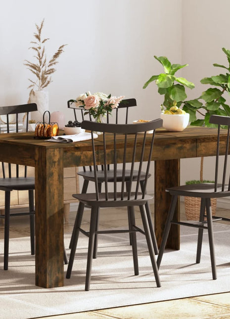 Eettafel 140x74,5x76 cm bewerkt hout gerookt eikenkleurig