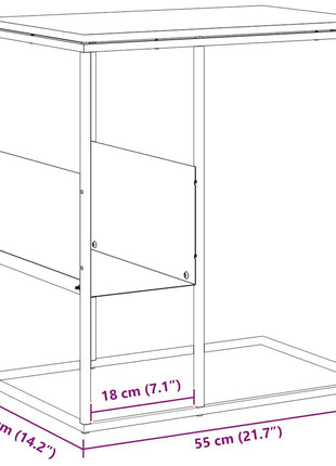 Bijzettafel 55X36X59,5 Cm Bewerkt Hout