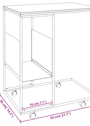 Bijzettafel Met Wieltjes 55X36X63,5 Cm Bewerkt Hout