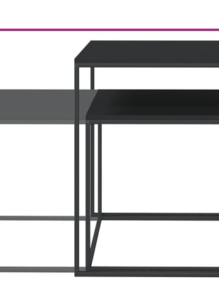 Salontafelset Bewerkt Hout En Metaal