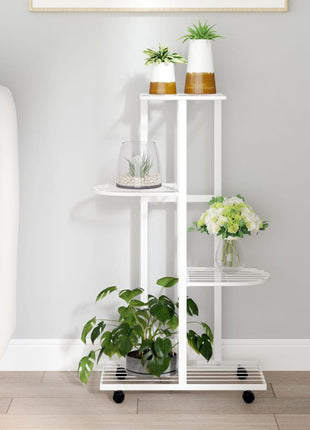 Bloemenstandaard Met Wielen 5-Laags 44X23X100 Cm Ijzer