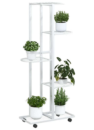 Bloemenstandaard Met Wielen 5-Laags 44X23X100 Cm Ijzer