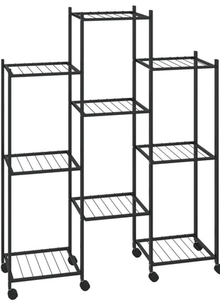 Bloemenstandaard Met Wielen 83X25X103,5 Cm Ijzer Zwart