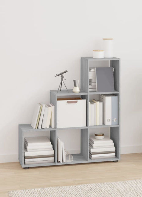 Boekenkast Trapvormig Bewerkt Hout Eiken Grijs Sonoma