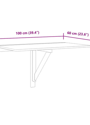 Wandtafel Inklapbaar 100X60X56 Cm Bewerkt Hout