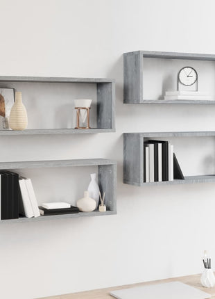 Wandschappen Kubus 60X15X23 Cm Bewerkt Hout