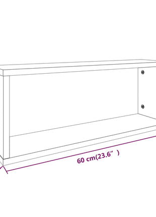 Wandschappen Kubus 60X15X23 Cm Bewerkt Hout