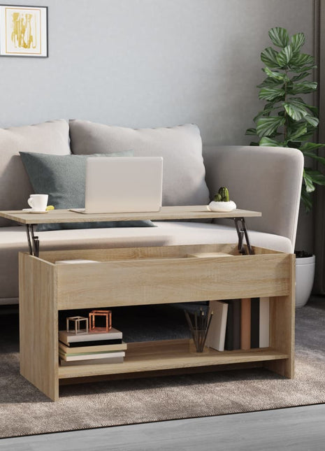 Salontafel 102X50X52,5 Cm Bewerkt Hout Kleurig