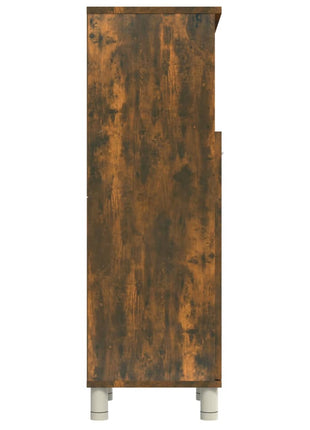Badkamerkast 30x30x95 cm bewerkt hout gerookt eikenkleurig