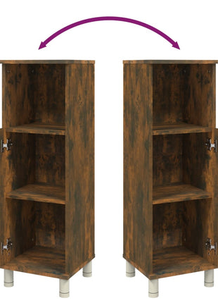 Badkamerkast 30x30x95 cm bewerkt hout gerookt eikenkleurig