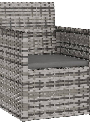 Loungeset Met Kussens Poly Rattan Grijs
