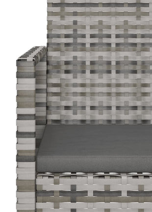 Loungeset Met Kussens Poly Rattan Grijs