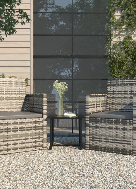 Loungeset Met Kussens Poly Rattan Grijs