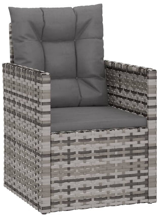 Loungeset Met Kussens Poly Rattan Grijs