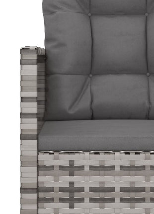 Loungeset Met Kussens Poly Rattan Grijs