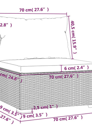 2-Delige Loungeset Met Kussens Poly Rattan