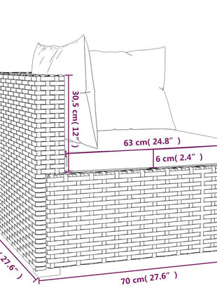 5-Delige Loungeset Met Kussens Poly Rattan