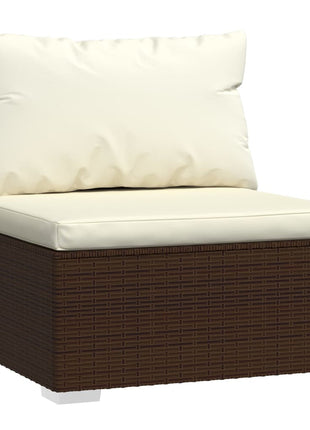 4-Delige Loungeset Met Kussens Poly Rattan