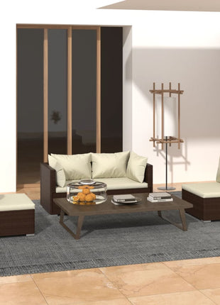 4-Delige Loungeset Met Kussens Poly Rattan
