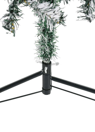 Kunstkerstboom Half Met Sneeuw Smal Wit En Groen