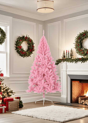 Kunstkerstboom Met Standaard Half 180 Cm Pvc Roze