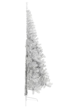 Kunstkerstboom Half Met Standaard 210 Cm Pet Kleurig Zilver