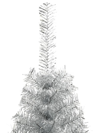 Kunstkerstboom Half Met Standaard 210 Cm Pet Kleurig Zilver