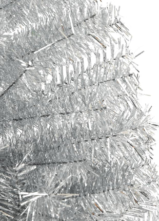 Kunstkerstboom Half Met Standaard 210 Cm Pet Kleurig Zilver