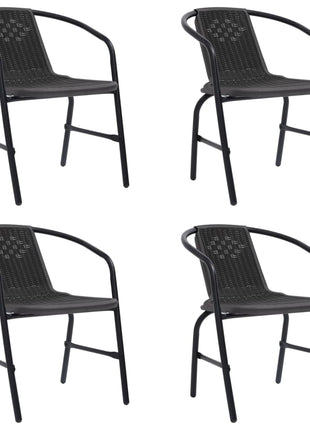 Tuinstoelen 4 st 110 kg kunststof rattan en staal