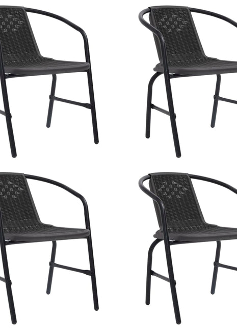 Tuinstoelen 4 st 110 kg kunststof rattan en staal