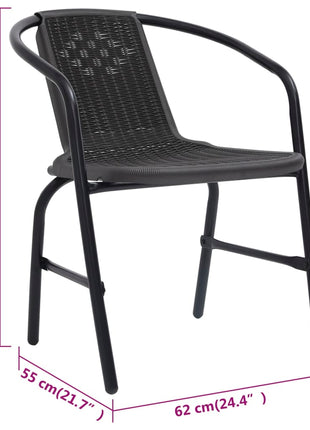Tuinstoelen 4 st 110 kg kunststof rattan en staal