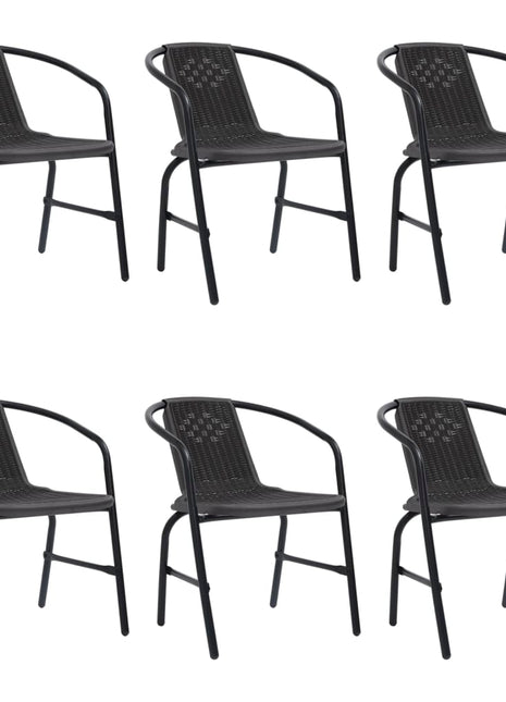 Tuinstoelen 6 st 110 kg kunststof rattan en staal