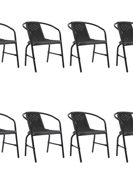 Tuinstoelen 8 st 110 kg kunststof rattan en staal